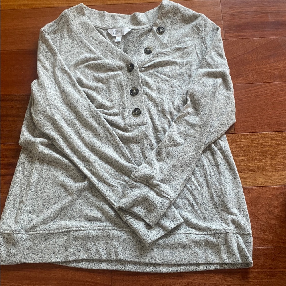 Market & Spruce Heather Gray Knit Top
